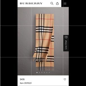Classic check cashmere burberry scarf
